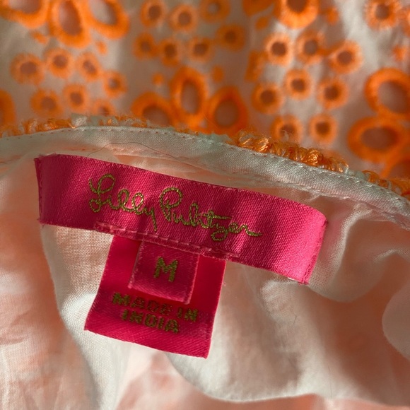 Lily Pulitzer Kerrigan cantaloupe Flutter Sleeve Eyelet top - Picture 10 of 16